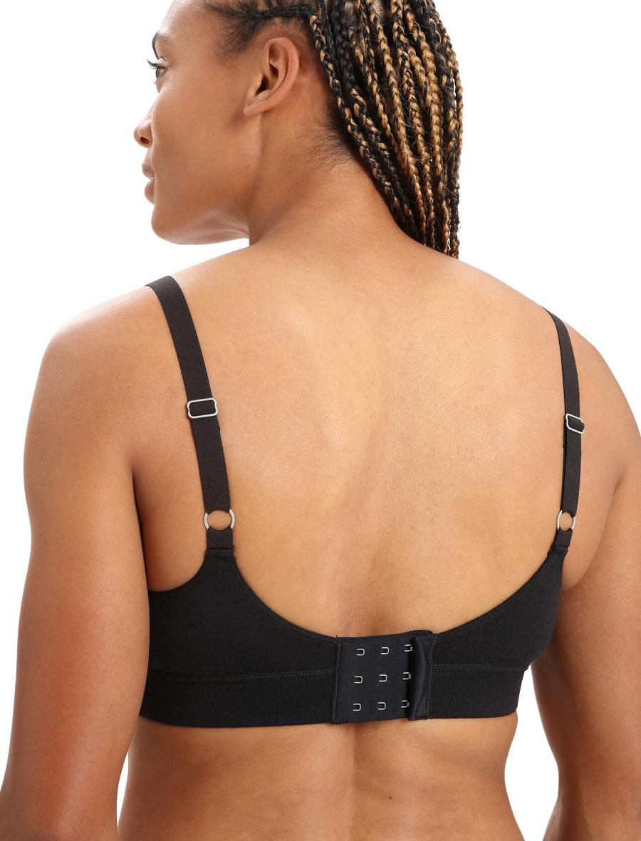 Une pièce Icebreaker Merino Queens Clasp Bra Femme Noir | FR 1734BEXC